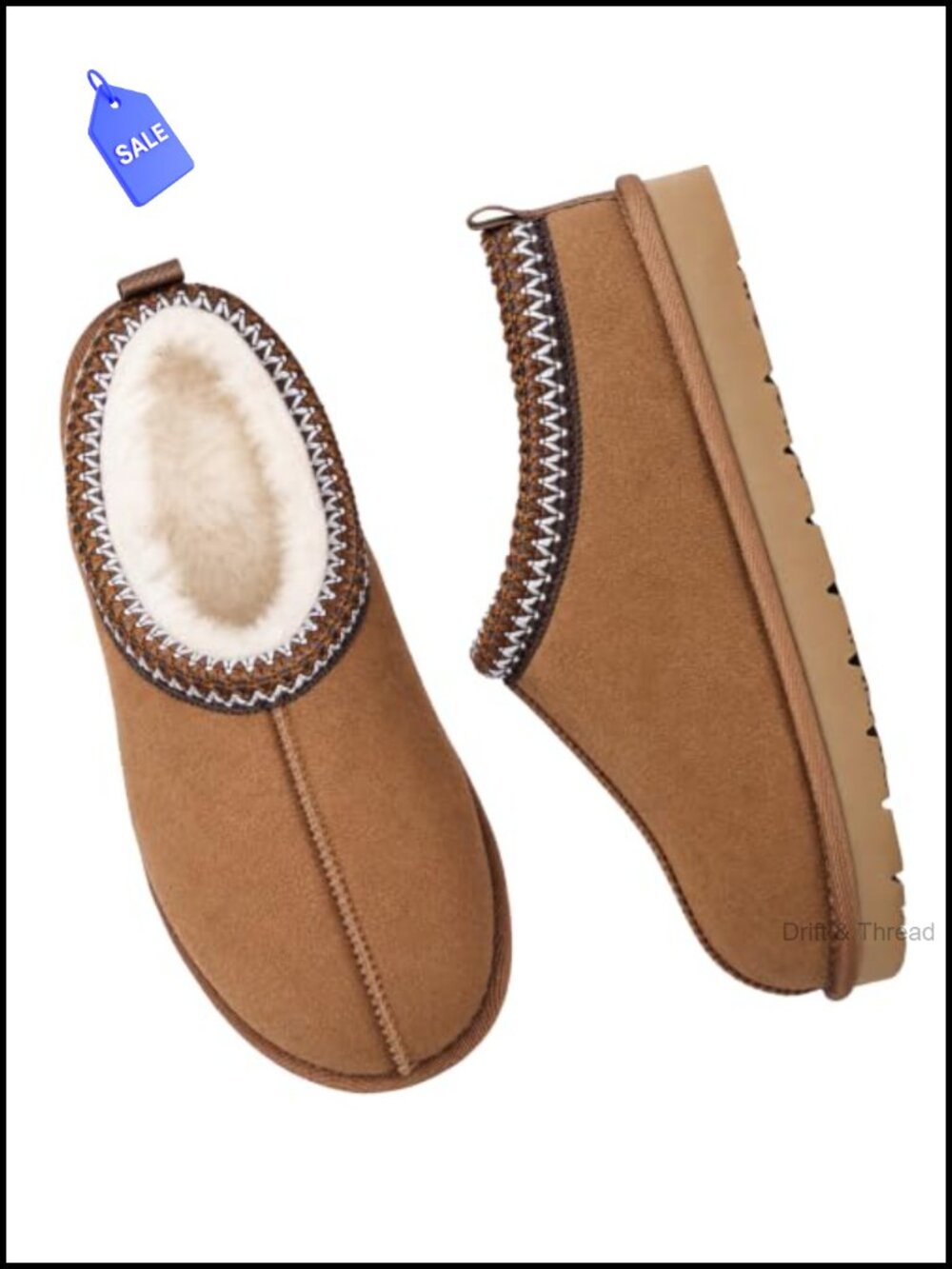 Genuine Suede Slippers Memory Foam House Shoes Faux Fur Lined